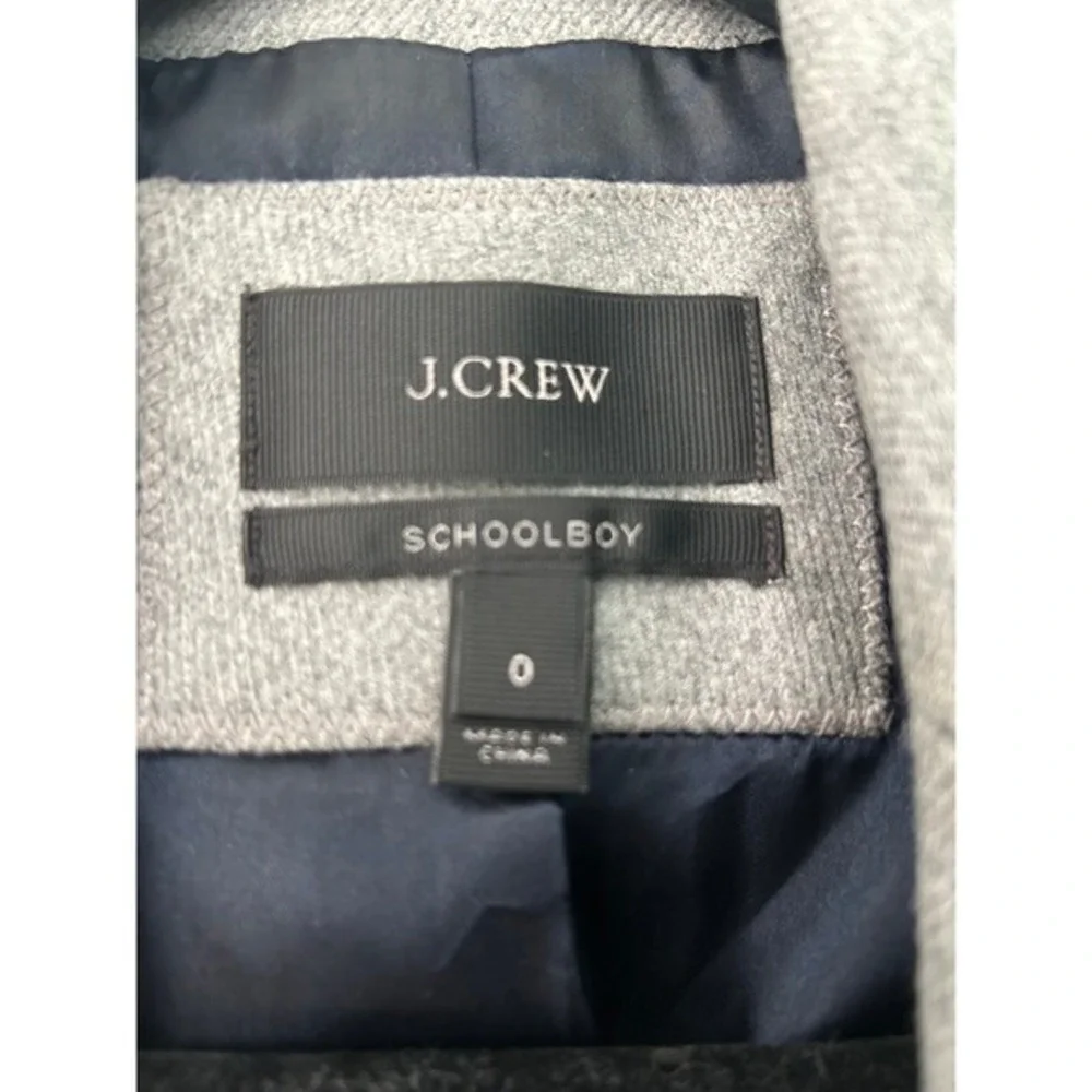 J.Crew Schoolboy Blazer Wool Heather Tipped Contrast Grey Size‎ 0